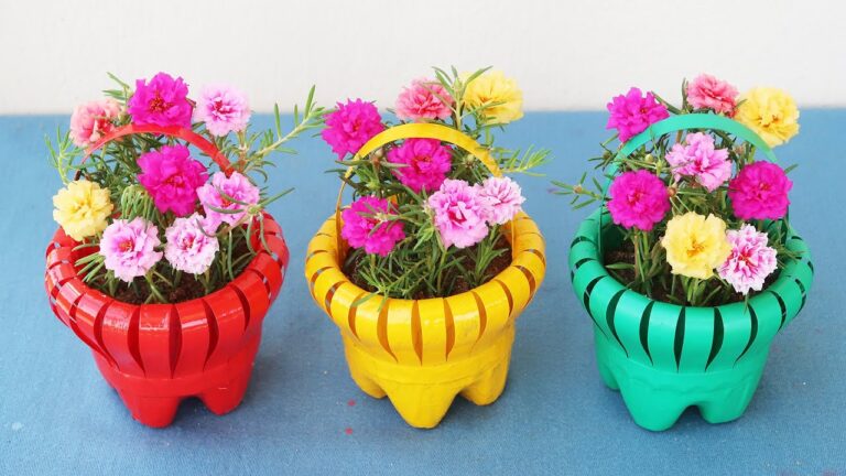 10 kreative Ideen für Blumenübertöpfe aus Plastikflaschen zum Selbermachen