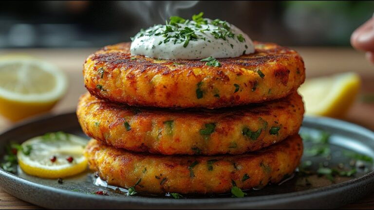 5 saftige vegane Gemüsepuffer mit Kräuterdip – ganz einfach ohne Eier!