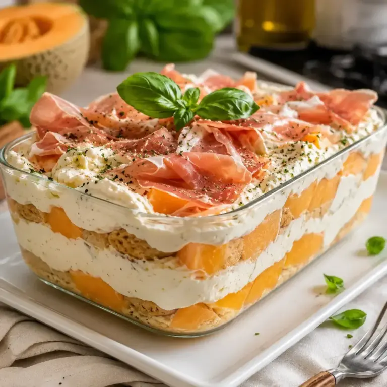 Melonen-Tiramisu mit Schinken und Frischkäse: Ein erfrischendes Sommergericht