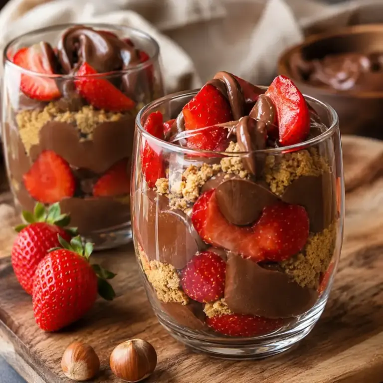 Das Geheimnis für das einfache und köstliche Nutella-Erdbeer-Dessert