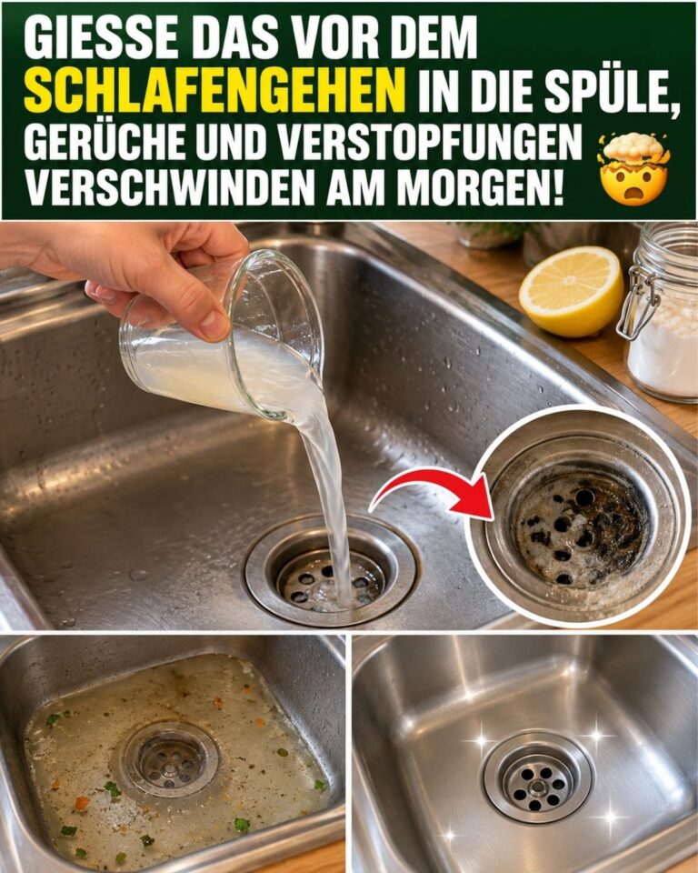 Gieße das VOR DEM SCHLAFENGEHEN in die Spüle, Gerüche und Verstopfungen VERSCHWINDEN am Morgen! 💥 (ÜBERRASCHT) 🤯